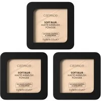 Catrice Puder SOFT BLUR MATTE AIRBRUSH POWDER, 3-tlg., mattierendes Puder mit 12h-Glanz-Kontrolle und 12h-Halt
