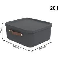 ROTHO Aufbewahrungsbox 2er-Set Kiste mit Deckel Maloja 20l (Aufbewahrungsset, 2er-Set)