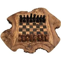 medina mood Spiel Schachspiel Schachbrett rustikal Gr. M schwarz braun aus Olivenholz