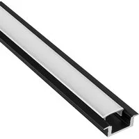tktrading24 LED-Stripe-Profil A25 LED Profil Schwarz mit Abdeckung - Premium Einbauprofil