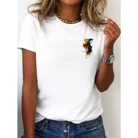 RMK T-Shirt Damen Shirt Rundhals Basic "Farbspritzer" aus Baumwolle