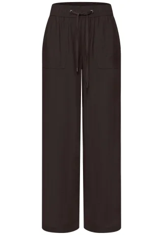 Street One - High Waist Wide Leg Hose im Loose Fit espresso brown - Gr. - 30