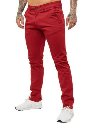 Enzo Herren Slim Fit Stretch Chinos