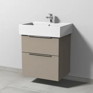 Sanipa 3way Waschtischunterbau zu Duravit Vero Air Waschtisch mit 2 Auszügen, Sandgrau-Matt UF43367