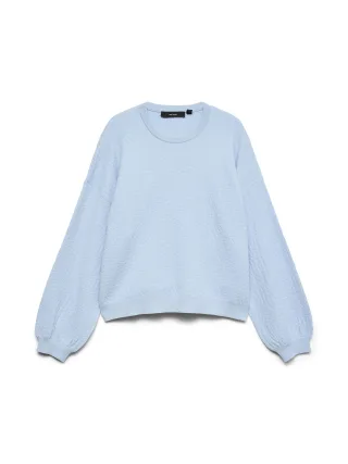 VERO MODA - VMNANCY JAQUARD LS O-NECK PULLOVER BOO Cashmere Blue - Gr. - XS