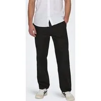 ONLY & SONS Schlupfhose ONSSINUS LOOSE 0007 COT LIN PANT NOOS Baumwolle mit Leinen, locker geschnitten