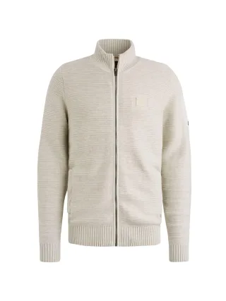 PME Legend - Zip jacket cotton structure knit bone white melee - Gr. - XXL