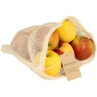 fesch & fair Einkaufsbeutel Obstbeutel Gemüsenetz Biobaumwolle 30x40