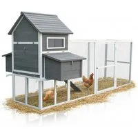 Mucola Hühnerstall Hühnervoliere Hühnerhaus Geflügelstall Hühner Freigehege, 2 Nestboxen mit insgesamt 4 Legenestern, XXL Freilaufgehege