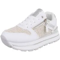 Ital-Design Stylischer Sneaker mit Reißverschluss für Damen Sneaker (91260950) Keilabsatz/Wedge Sneakers Low in Weiß