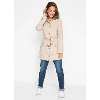 bonprix Trenchcoat aus Baumwolle, mit langem Arm, figurbetonte Passform, mit Gürtel