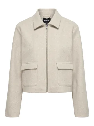 ONLY - ONLVELA ZIP SHORT JACKET OTW NOOS Pumice Stone - Gr. - XL