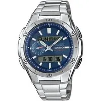 Casio Funk Funkchronograph WVA-M650D-2AER, Solaruhr, Armbanduhr, Digitaluhr,Edelstahlarmband, bis 10 bar wasserd.