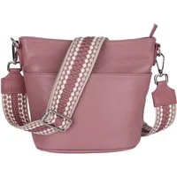 MIRROSI Umhängetasche Damen, Crossbody Bag, Echtleder Made in Italy (1 Tasche 2 Gurte oder Basic Version 1 Tasche 1 Gurt), 24x18x12cm (BXHXT)