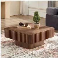 WILLIAMSPACE Couchtisch Lesley Eckiger Couchtisch mit geriffelter Oberfläche – Moderner Tisch (1 St), Maße ca.: B80 x T80 x H35 cm
