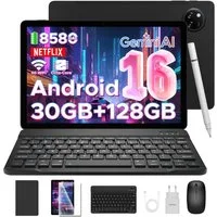 DOOGEE Tab A9 Pro+ Tablet mit Tastatur Android 16 128GB/2TB,11 Zoll Gaming Tablet (11", 128 GB, Android 16, 8580 mAh Akku, 13 MP + 5 MP, WiFi 5, Face ID, OTG, Widevine L1)