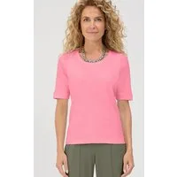 bianca Rundhalsshirt DINIA aus softer Baumwoll-Rippware