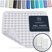 Homerella Duschmatte rutschfest Kinder - 100% BPA frei Inkl. 2 Haken zum Aufhängen 53x53cm, Antirutschmatte Dusche Baby hautintensiv & schimmelresistent, - Duscheinlage maschinenwaschbar