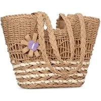 Bwecuy Strandtasche Damen, Große Handtasche Damen, Leichte Schultertasche Boho Shopper, Tasche, Sommer Tasche Geflochten, Einkaufstasche Beach Bag
