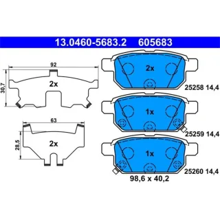 ATE Bremsbel?ge hinten Suzuki Baleno