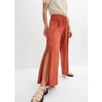 bonprix Stoffhose aus Viskose, mit Schnürung, Regular Fit, mit weitem Bein