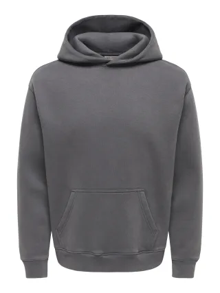 ONLY&SONS - ONSLARRY EFLOW RLX LS WASHED HOOD SWT VD Grey Pinstripe - Gr. - L