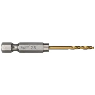 Milwaukee Metallbohrer SHOCKWAVE HSS-G TiN 2,5mm - 10 Stück - 4932478175