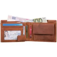 Benthill Geldbörse Herren Echt-Leder Geldbeutel RFID Großes Portemonnaie Männer Vintage, RFID-Schutz Kartenfächer Münzfach