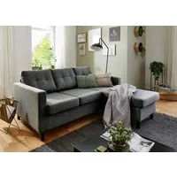 ATLANTIC home collection Ecksofa Tea L-Form, Ecksofa, frei im Raum stellbar und Recamiere beidseitig montierbar
