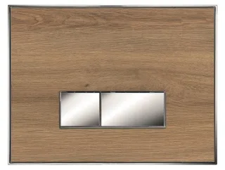Neuesbad Betätigungsplatte mit eckigen Tasten, MDF, Farbe: Eiche natur, Tasten: chrom glanz NB115788115-E-Eiche