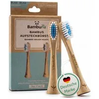 Bambuna Aufsteckbürsten Sonicare Ersatzbürsten aus Bambus, passend für Philips Sonicare Schallzahnbürste - plastikfrei & biologisch abbaubar, Spar-Set, B2 Optimal White mit Tripleclean-Borstenprofil - Mittelweiche Borsten