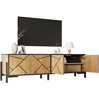 Merax Lowboard Hochglanz TV Schrank mit LED Beleuchtung & App Steuerung (1 St)
