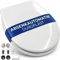 Onbest WC-Sitz Toilettendeckel Absenkautomatik Duroplast Soft-Close 35 x 44,5 cm, Antibakteriell, Toilettendeckel Toiletten Klo Sitz Brille Deckel