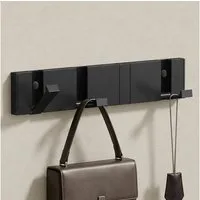 doporro Garderobenleiste Wandgarderobe Garderobenhaken aus Alu mit 4/6 Haken Kleben/Bohren, 4/6 faltbare Haken