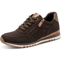 MARCO TOZZI Keilsneaker Freizeitschuh, Schnürschuh mit leicht glänzender Herz-Logoprägung