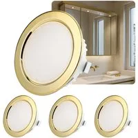 Sweet LED LED Einbaustrahler 4er Set 3,5 W Möbelleuchten IP44 Gold 12V, LED fest integriert, 6500K - kaltweiß, Deckenspots, Deckenstrahler, Möbeleinbaustrahler