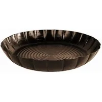 Macosa Home Dekotablett Design Schwarz Metall rund geschwungen Tablett 27 cm (Dekoschale Schale, 1 St., Tisch-Dekoration Obsttablett Wohnaccessoire), Metallschale Dekotablett Kerzentablett modern groß