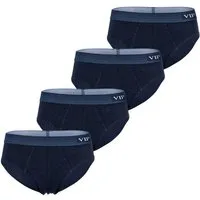 VIP Slip Premium Jersey Stretch - 4er Set - klassische Unterhosen (4-St) Unterwäsche Männer Herren Uni Baumwoll-Mix (95% Baumwolle) 4-Pack