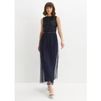 bonprix Maxikleid ohne Ärmel, ausgestellte Passform, mit Paillettenstickerei