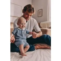 Next Pullover & Shorts Baby Strickoberteil mit Kragen und Shorts im Set (2-tlg)