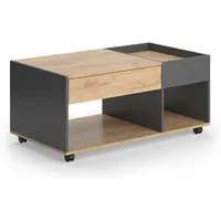 Vicco Beistelltisch Maik, Goldkraft Eiche/Anthrazit, 110 x 60 cm mit Schublade (1-St)