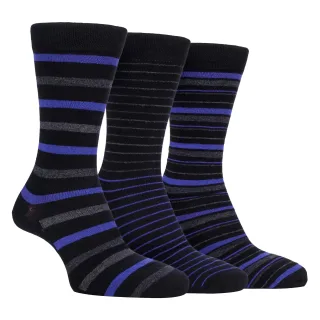 3er-Pack Gestreifte Bambus-Herrensocken Weiche Atmungsaktive Socken