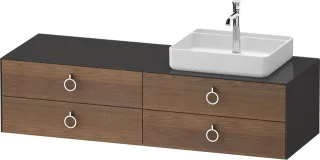 Duravit White Tulip Konsolenwaschtischunterbau wandhängend Amerikanischer Nussbaum & Graphit Matt &  WT4995R77H10000
