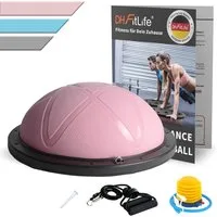 DH FitLife Balanceboard Balance Ball, bosu ball, Yoga Gleichgewichtstrainer, beidseitig einsetzbar, Φ60*22cm bis 200 KG, mit Pumpe & 2 bändern