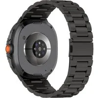 Wigento Smartwatch-Armband Für Samsung Galaxy Watch 8 / 8 Classic Bead Edelstahl Arm Band Schwarz, Edelstahlarmband mit verstellbarer Länge und robustem Design