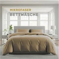 Lavea Bettwäsche Mikrofaser Bettwäsche-Sets mit Kissenbezügen und Bettbezügen, 2 teilig, Bettbezug und Kissenbezug mit Reißverschluss, weich, hypoallergen