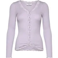 rosemunde Strickjacke Babette Silk Cardigan mit Seide Vintage-Spitzenbesatz, Perlmuttknopfleiste, Langarm, Seidenmix