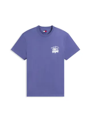 Tommy Hilfiger - T-Shirt mit Print blau - Gr. - M