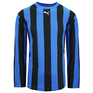 Puma V5.06 Langarm gestreiftes Hemd Blau Black Mens Football Top 700290 02