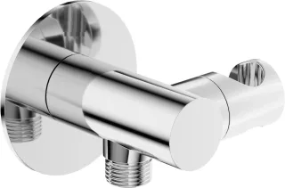 Neuesbad Serie 600 Wandanschlussbogen mit integriertem verstellbarem Brausehalter, rund, chrom NB1NQS_057K1
